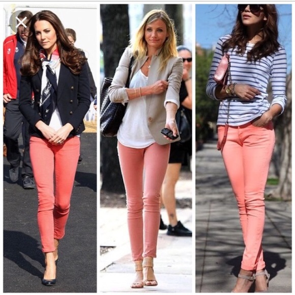 Seven7 Denim - Seven7 Salmon/Coral Pink Capris